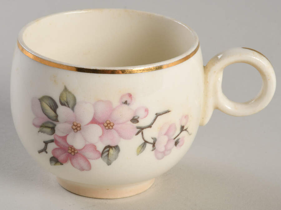 Apple Blossom Flat Demitasse Cup by Homer Laughlin -1