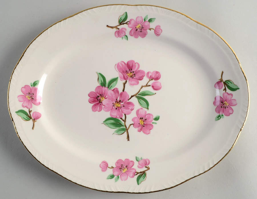 Apple Blossom (Liberty) 11" Oval Serving Platter by Homer Laughlin -1
