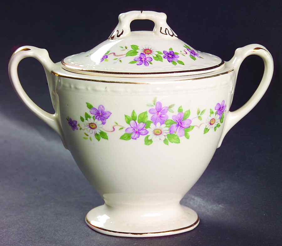 April Sugar Bowl & Lid by Homer Laughlin -1