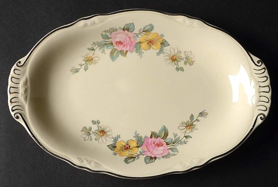 Armand (Virginia Rose Shape) Relish/Gravy Underplate by Homer Laughlin -1