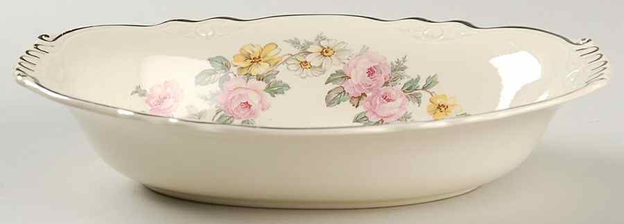 Armand (Virginia Rose Shape) 9" Oval Vegetable Bowl by Homer Laughlin -1