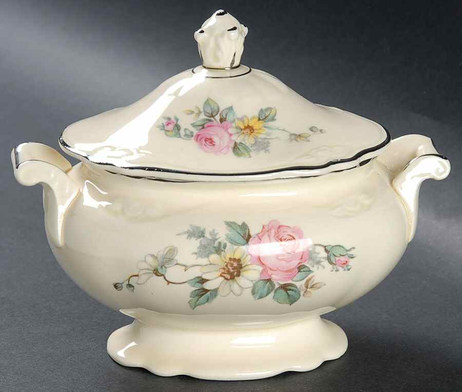 Armand (Virginia Rose Shape) Sugar Bowl & Lid by Homer Laughlin -1