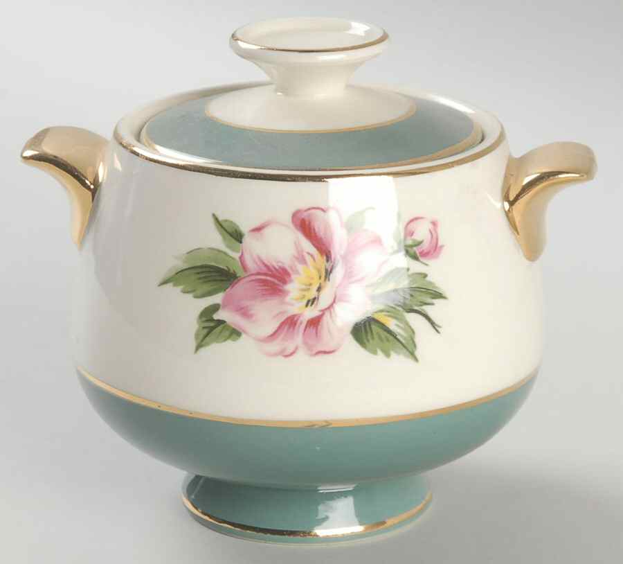 Empire Green Sugar Bowl & Lid by Homer Laughlin -1