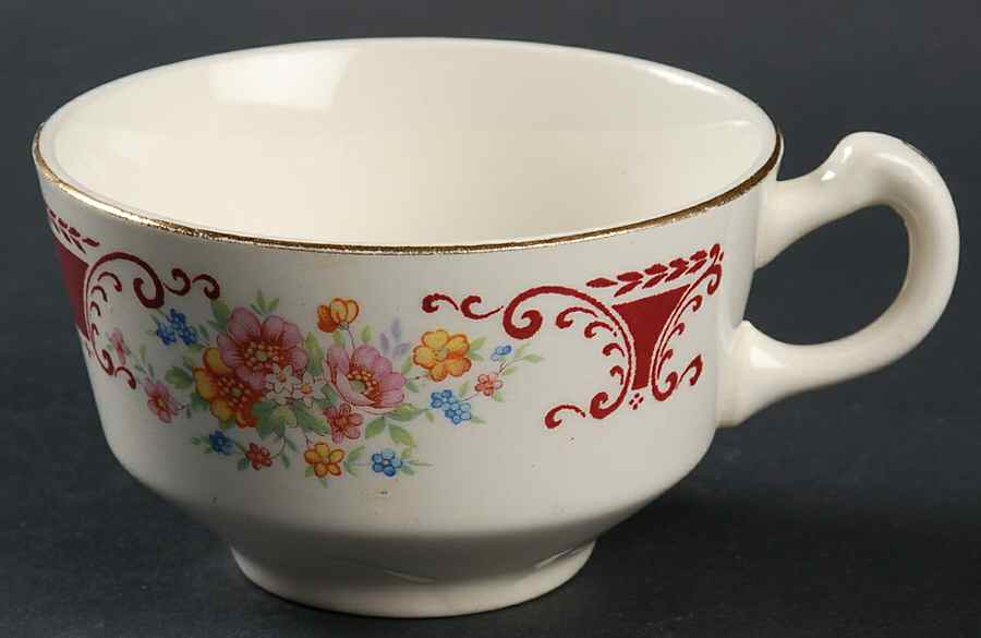 B1315 (Gold Trim) Flat Cup by Homer Laughlin -1