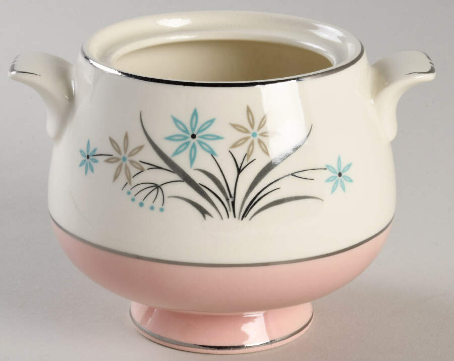 B1415 (Platinum Trim) Sugar Bowl No Lid by Homer Laughlin -1