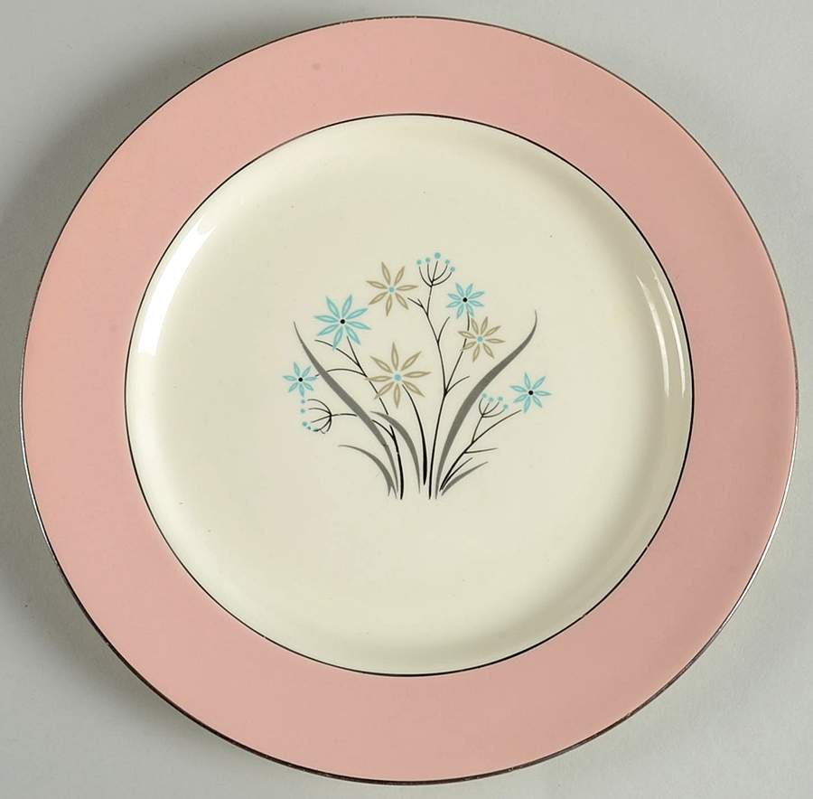 B1415 (Platinum Trim) Luncheon Plate by Homer Laughlin -1