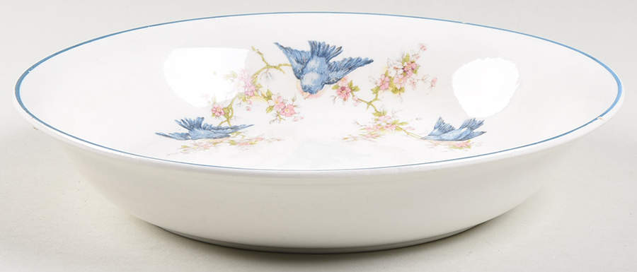 Bluebird (Blue Trim) Coupe Soup Bowl by Homer Laughlin -1