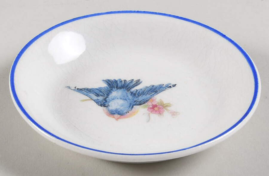 Bluebird (Blue Trim) Butter Pat by Homer Laughlin -1