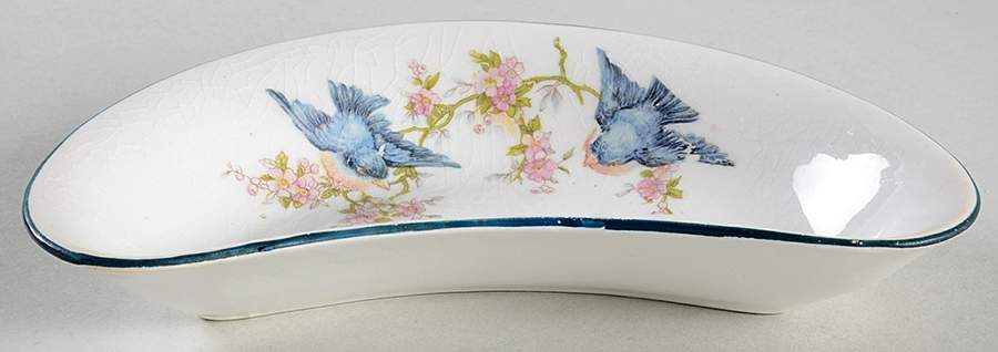 Bluebird (Blue Trim) Bone Dish by Homer Laughlin -1