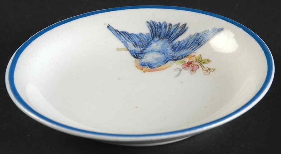 Bluebird (Blue Trim) Butter Pat by Homer Laughlin -1