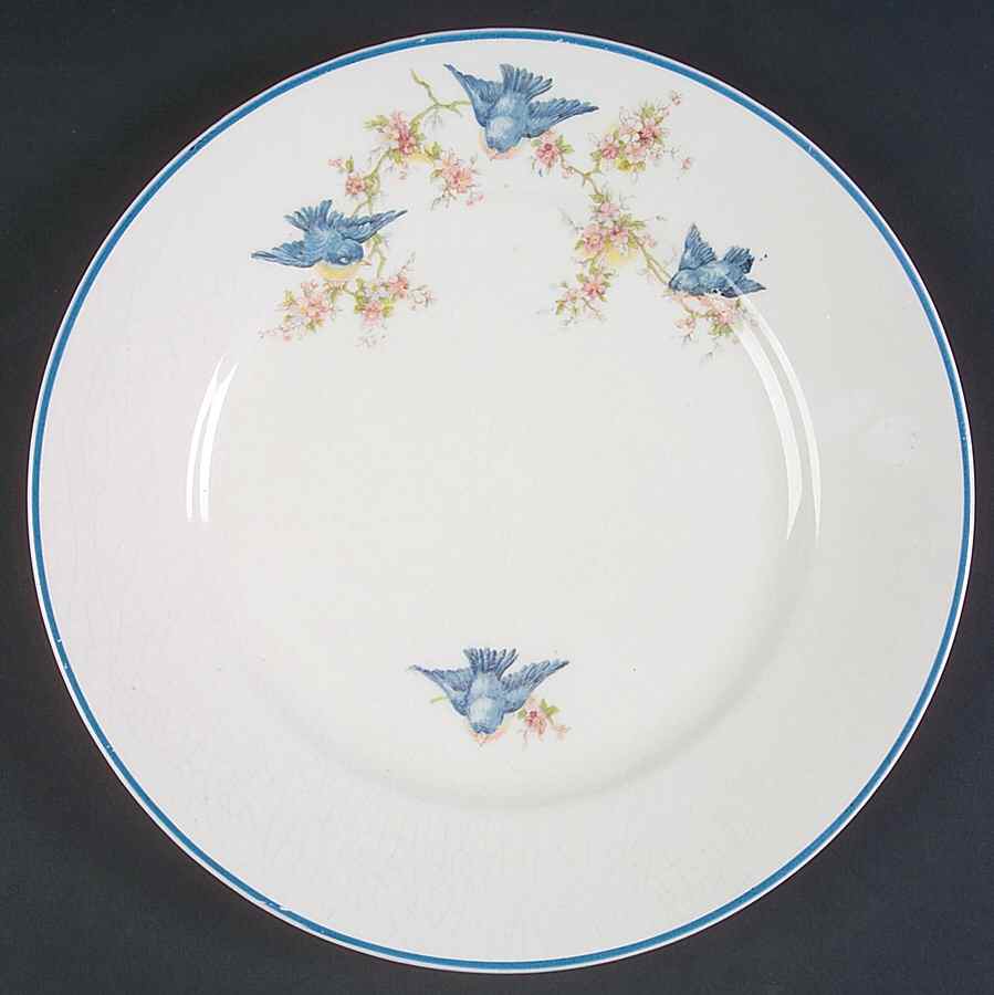 Bluebird (Blue Trim) Salad Plate by Homer Laughlin -1