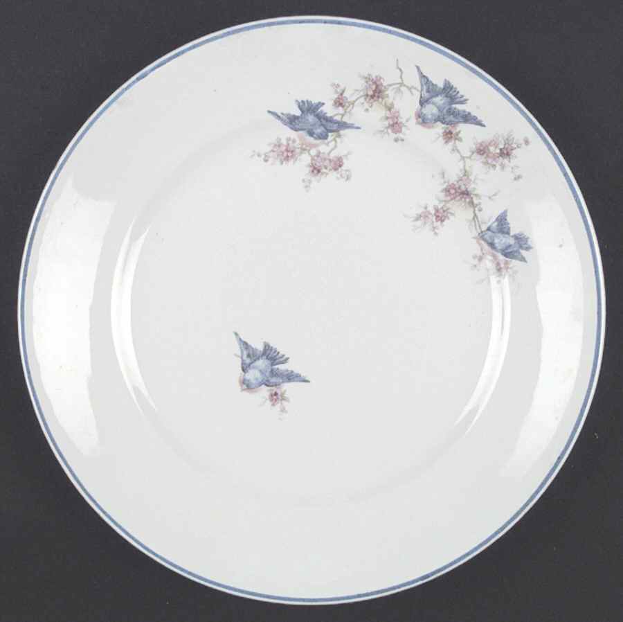 Bluebird (Blue Trim) Dinner Plate by Homer Laughlin -1