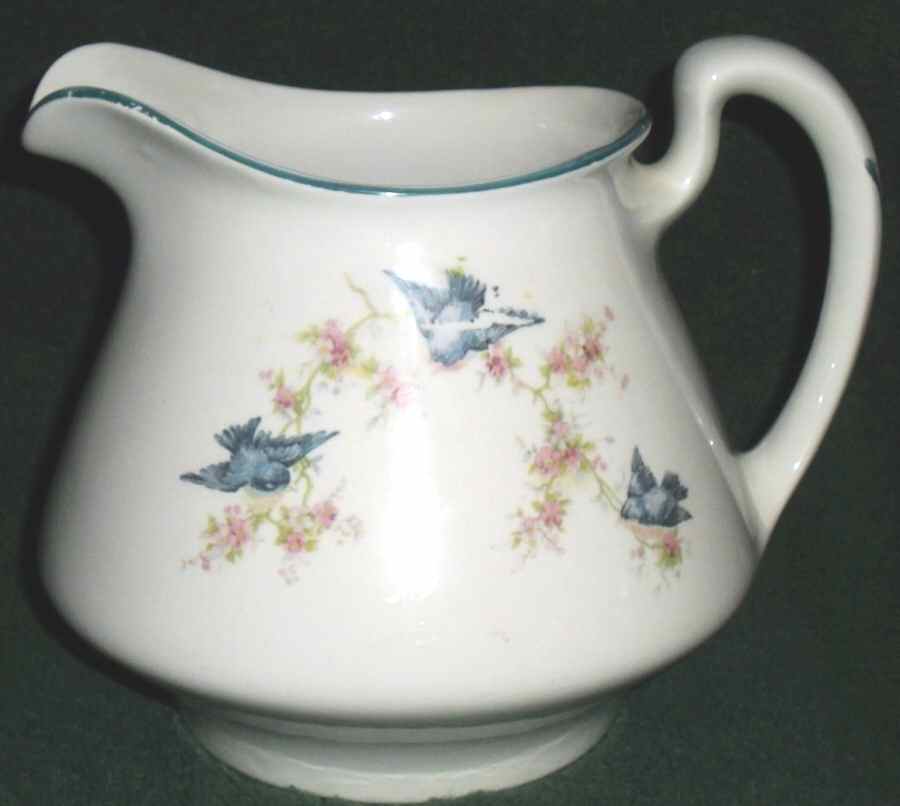 Bluebird (Blue Trim) Pitcher by Homer Laughlin -1