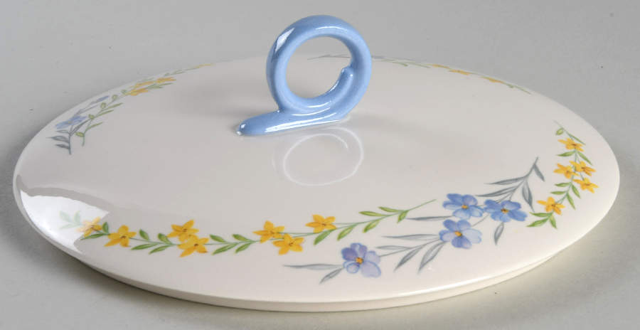 Blue Flax Lid for Round Vegetable by Homer Laughlin -1