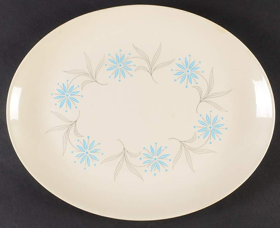 Blue Star 13" Oval Serving Platter by Homer Laughlin -1