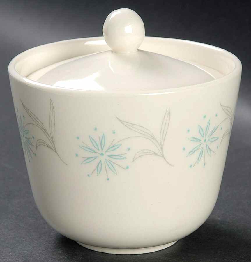 Blue Star Sugar Bowl & Lid by Homer Laughlin -1