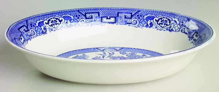Blue Willow 9" Oval Vegetable Bowl by Homer Laughlin -1