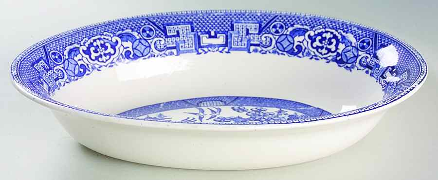 Blue Willow 9" Oval Vegetable Bowl by Homer Laughlin -1
