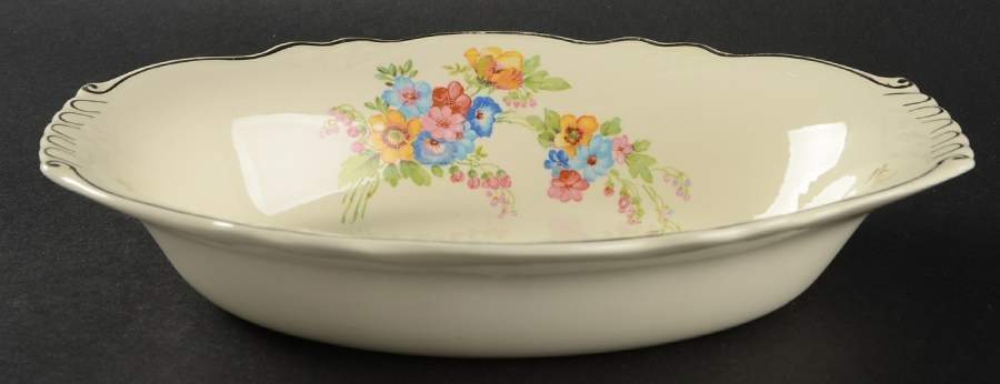 Bouquet 10" Oval Vegetable Bowl by Homer Laughlin -1