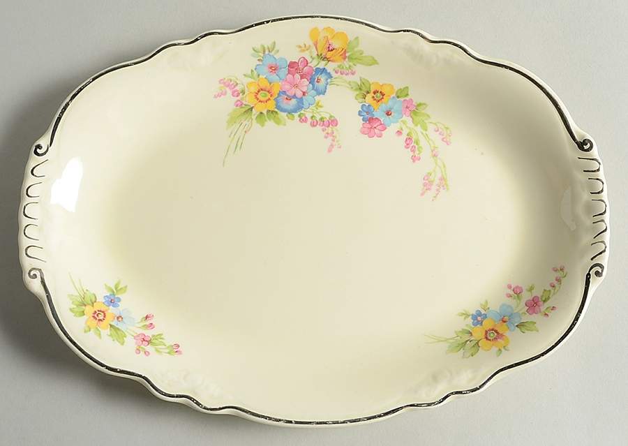 Bouquet 10" Oval Serving Platter by Homer Laughlin -1