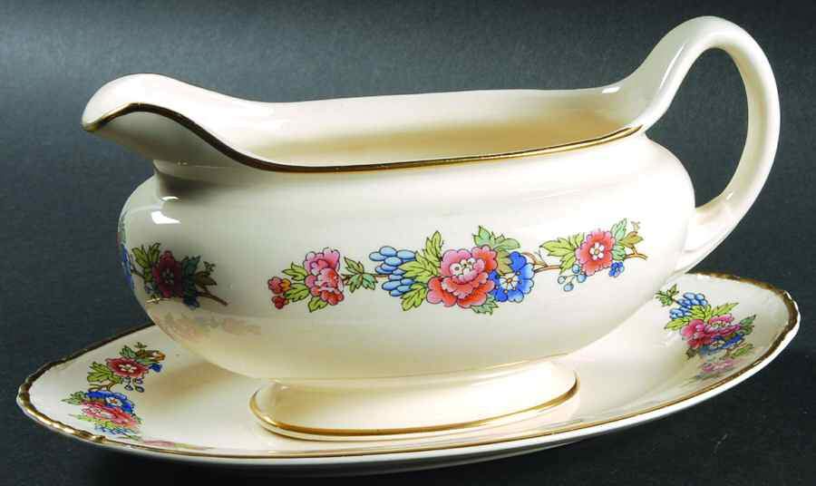 Bristol Gravy Boat & Underplate/Relish by Homer Laughlin -1