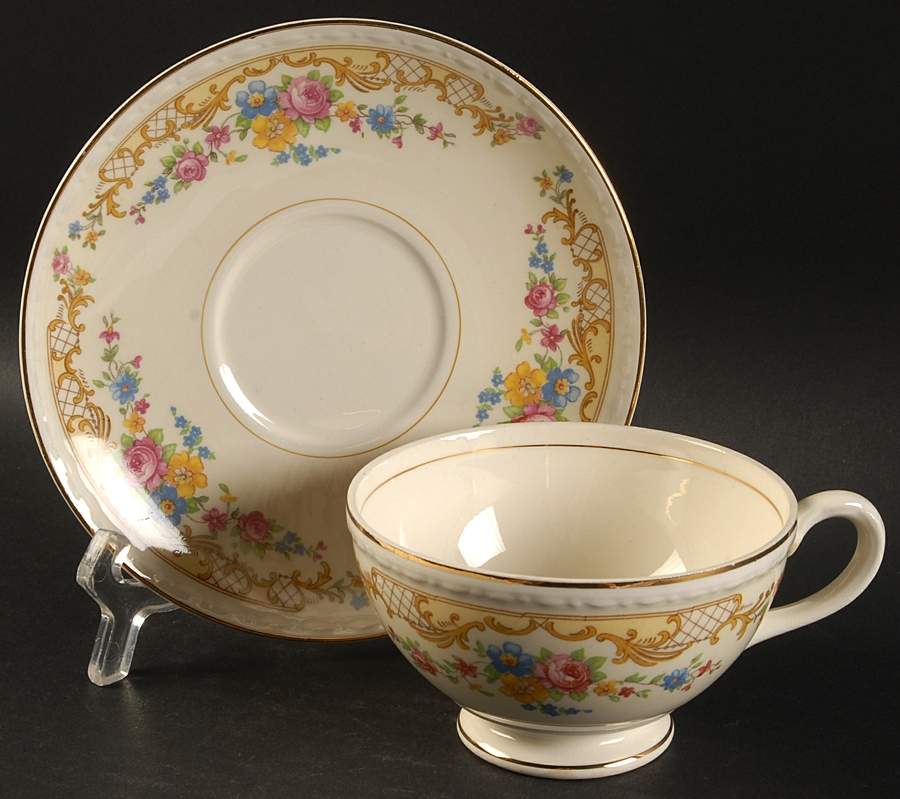 Briarcliffe (G3385) Footed Cup & Saucer Set by Homer Laughlin -1