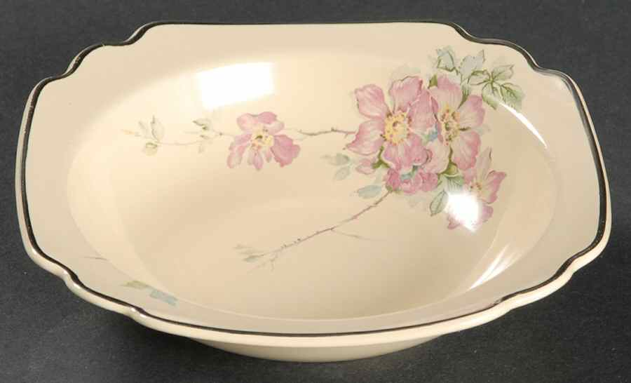 Briar Rose Rim Fruit/Dessert (Sauce) Bowl by Homer Laughlin -1