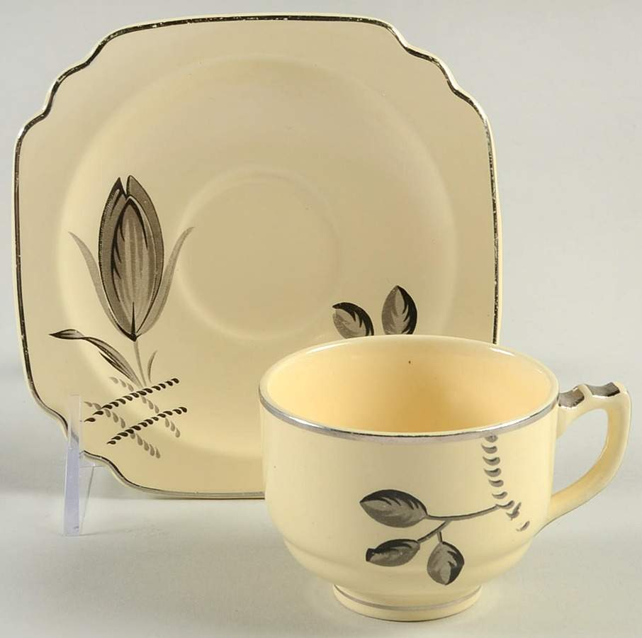 C24 Footed Demitasse Cup & Saucer Set by Homer Laughlin -1