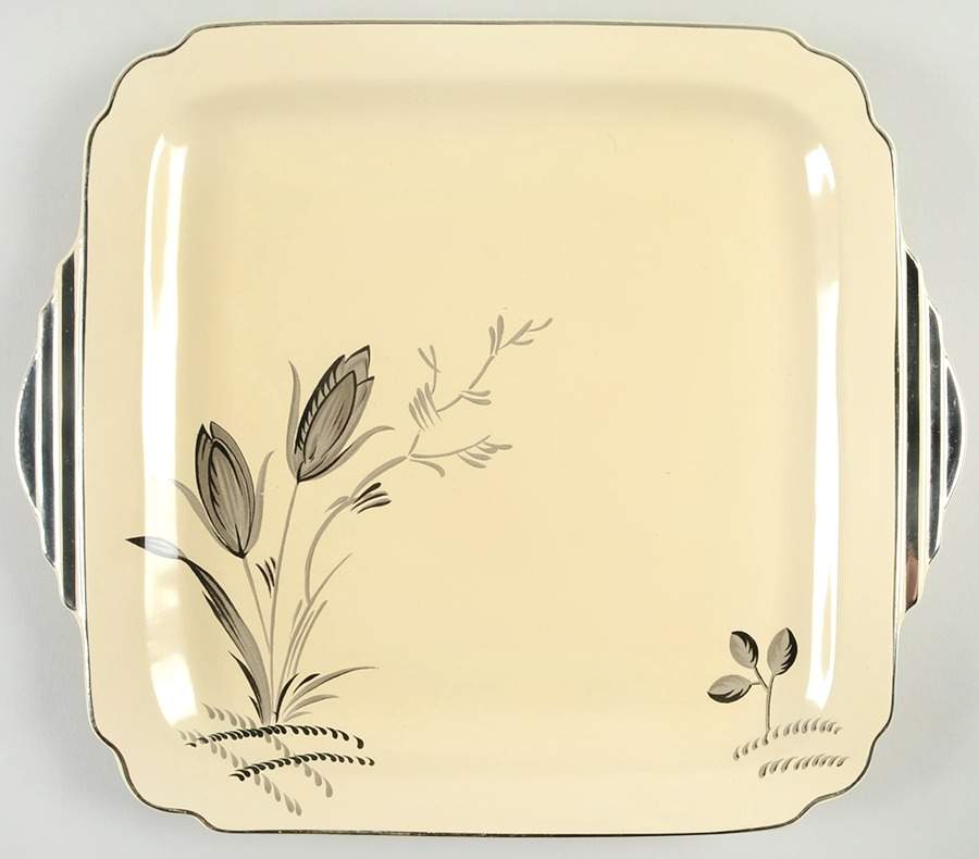 C24 Square Handled Cake Plate by Homer Laughlin -1