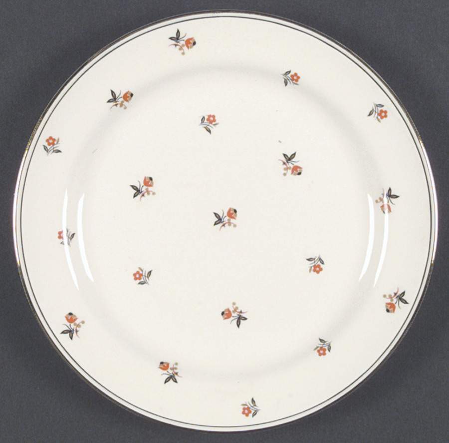 Cardinal (Red Floral, Nautilus) Dinner Plate by Homer Laughlin -1