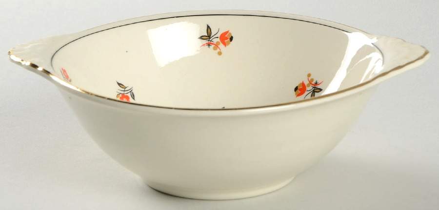 Cardinal (Red Floral, Nautilus) Lugged Cereal Bowl by Homer Laughlin -1