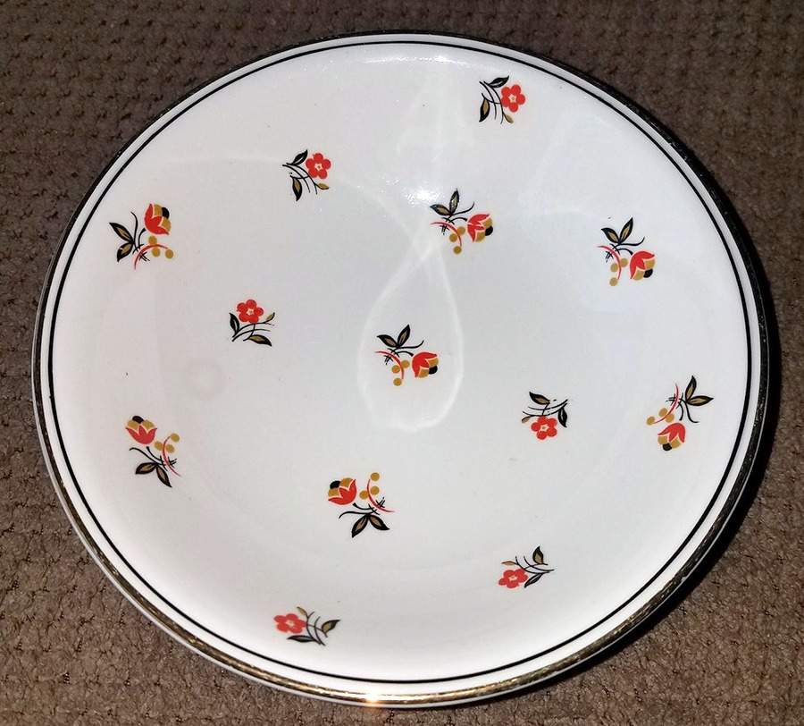 Cardinal (Red Floral, Nautilus) Fruit/Dessert (Sauce) Bowl by Homer Laughlin -1