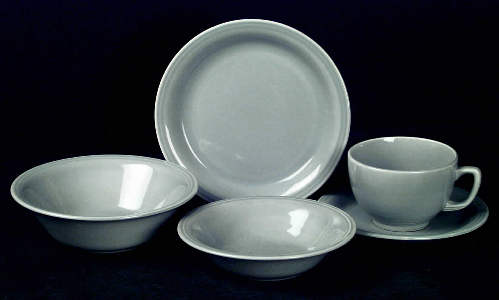 Carnival Gray Oatmeal Bowl by Homer Laughlin -1