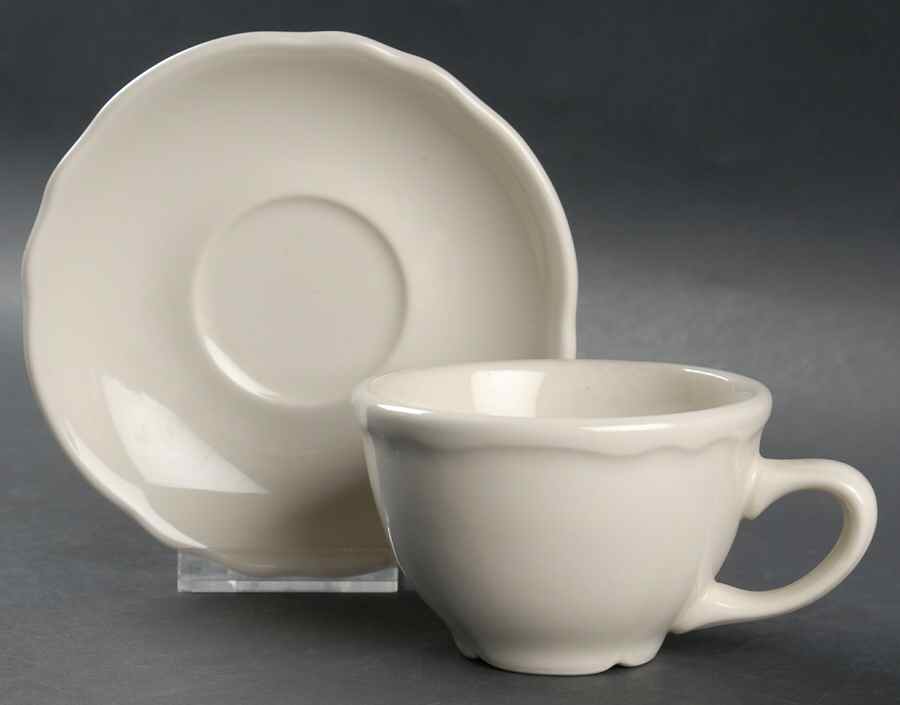 Carolyn Flat Cup & Saucer Set by Homer Laughlin -1