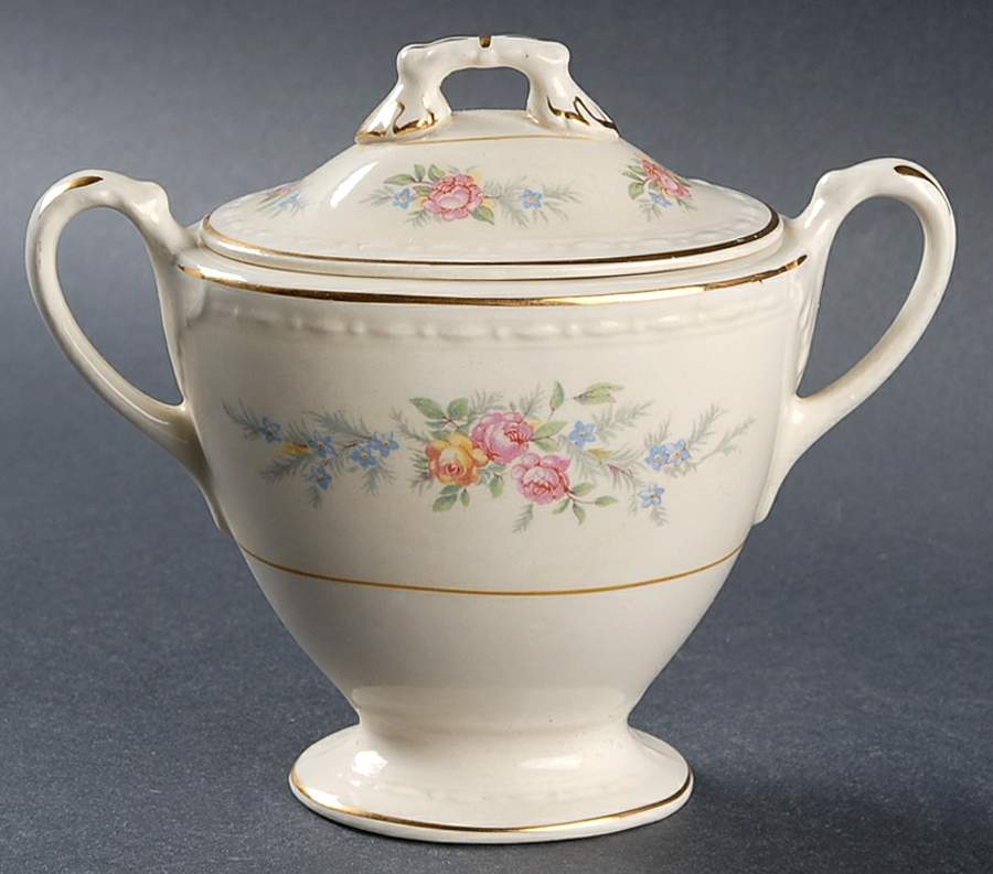 Cashmere Sugar Bowl & Lid by Homer Laughlin -1