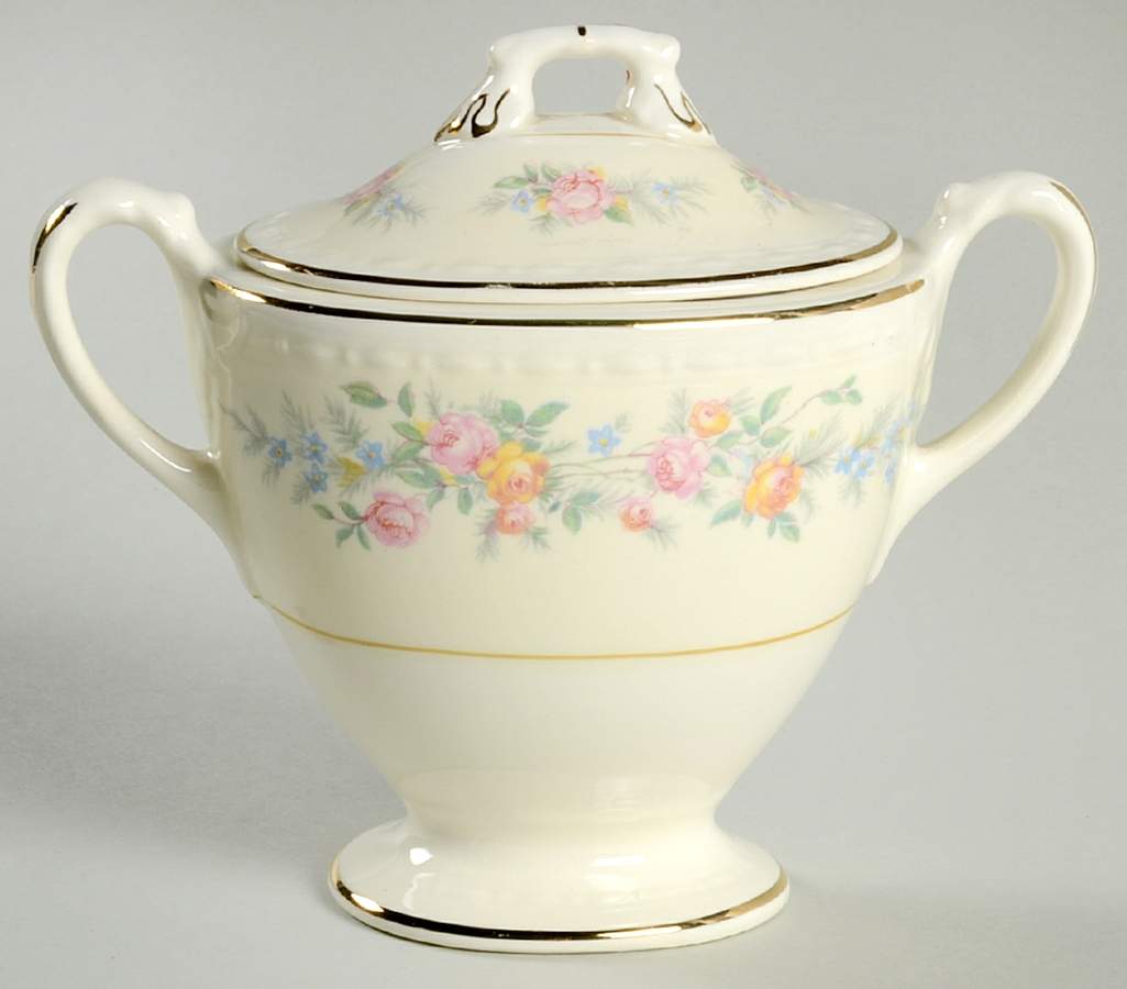 Cashmere Sugar Bowl & Lid by Homer Laughlin -1