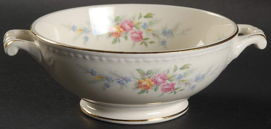 Cashmere Footed Cream Soup Bowl by Homer Laughlin -1