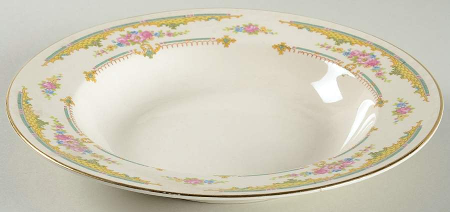 Chartreuse Rim Soup Bowl by Homer Laughlin -1