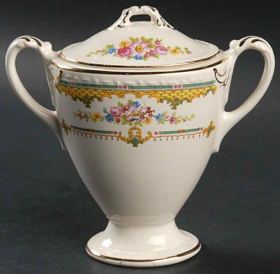 Chartreuse Sugar Bowl & Lid by Homer Laughlin -1