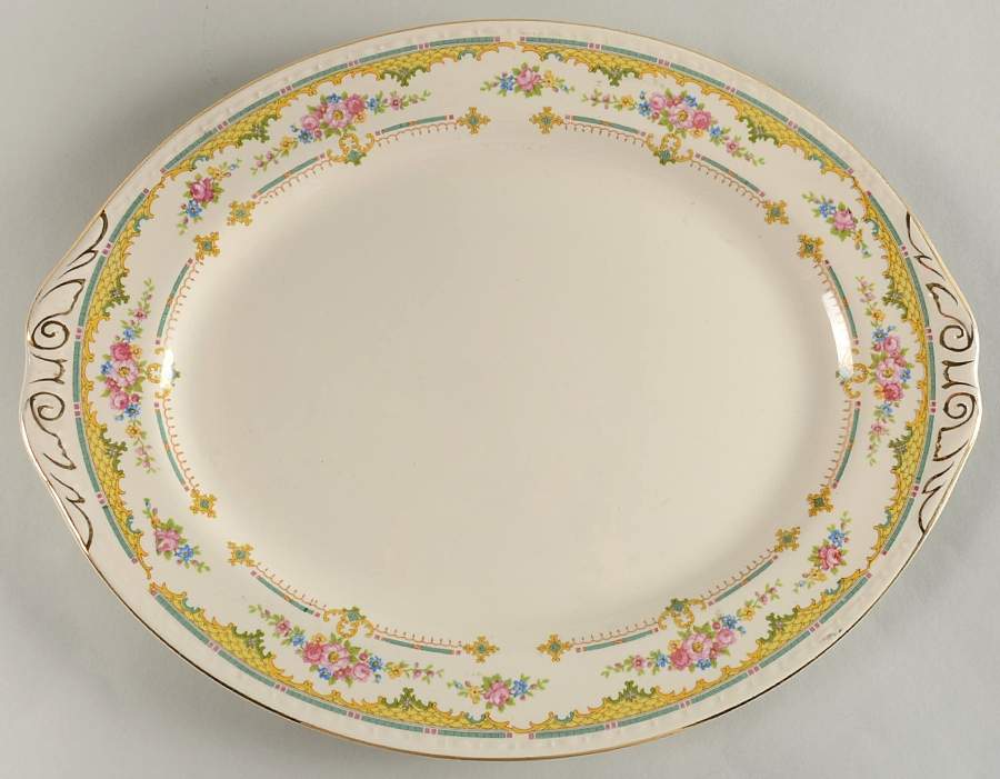 Chartreuse 13" Oval Serving Platter by Homer Laughlin -1