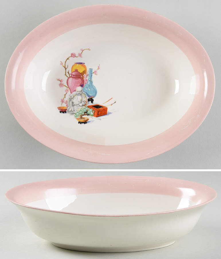 Chinese Buddha 9" Oval Vegetable Bowl by Homer Laughlin -1