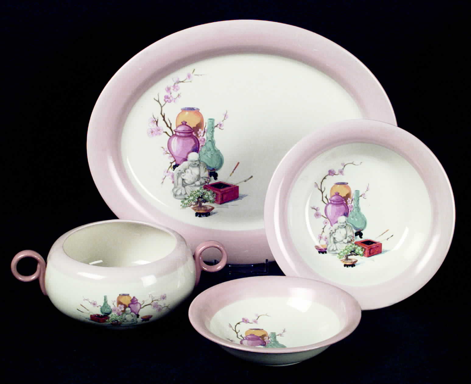 Chinese Buddha 11" Oval Serving Platter by Homer Laughlin -1