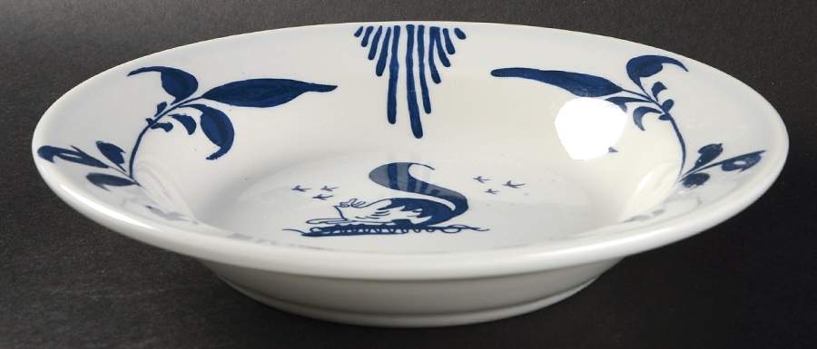 Christiana Campbell's Tavern Large Rim Soup Bowl by Homer Laughlin -1