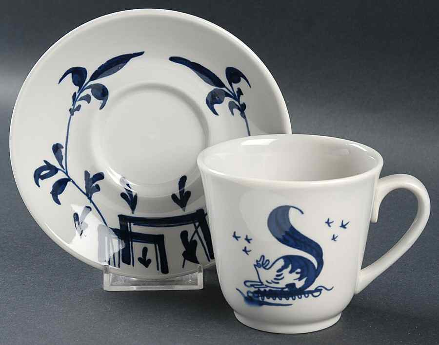 Christiana Campbell's Tavern Flat Cup & Saucer Set by Homer Laughlin -1