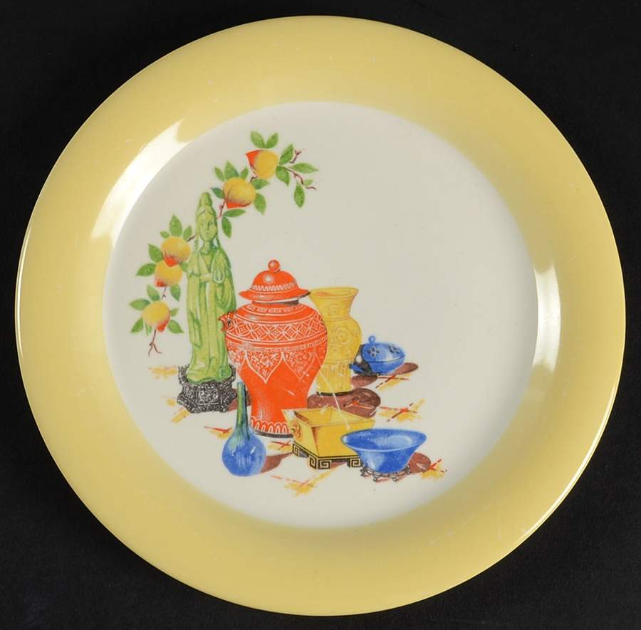 Chinese Green Godess Bread & Butter Plate by Homer Laughlin -1