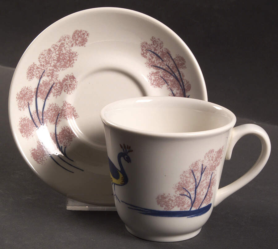 Chowning's Tavern Flat Cup & Saucer Set by Homer Laughlin -1