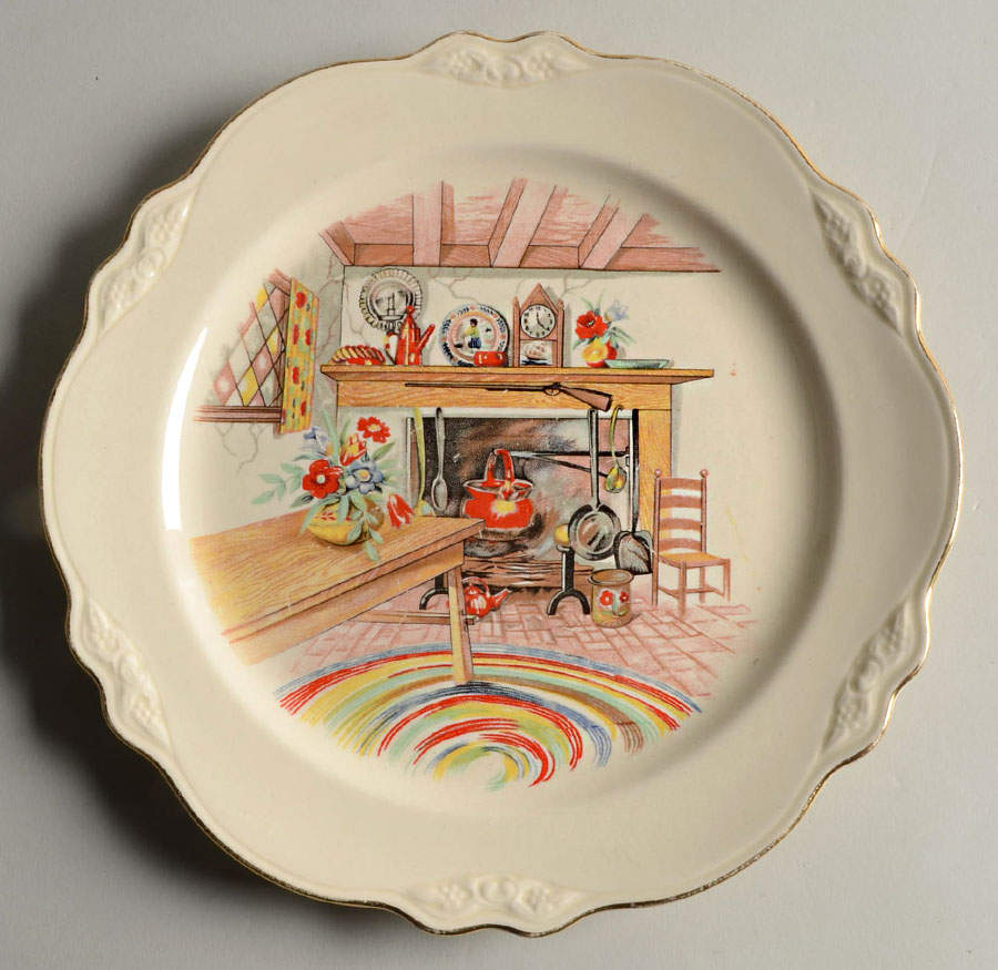 Colonial Kitchen (Virginia Rose) Luncheon Plate by Homer Laughlin -1