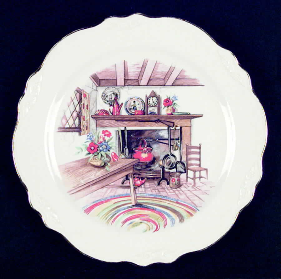 Colonial Kitchen (Virginia Rose) Dinner Plate by Homer Laughlin -1