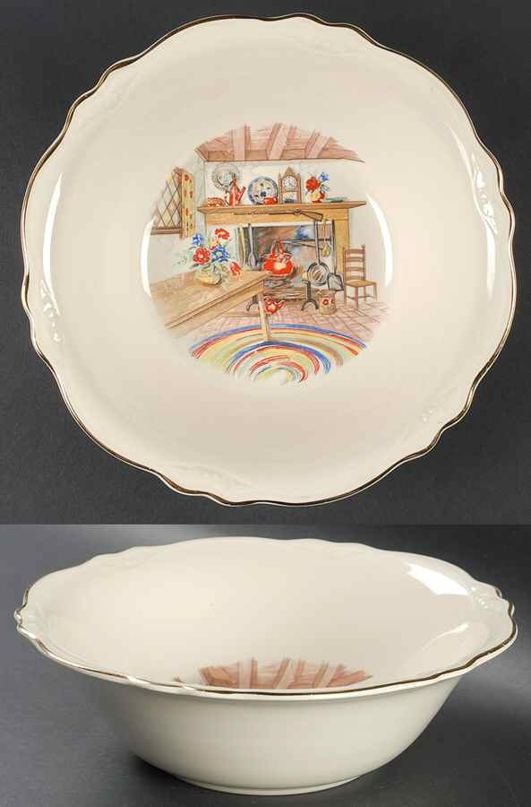 Colonial Kitchen (Virginia Rose) 8" Round Vegetable Bowl by Homer Laughlin -1