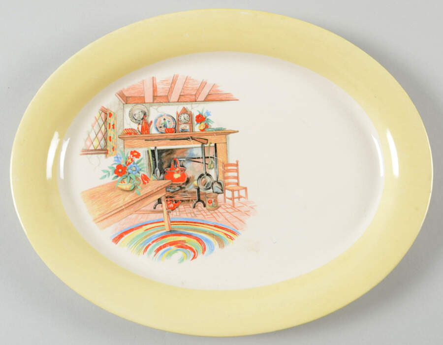 Colonial Kitchen (Swing) 11" Oval Serving Platter by Homer Laughlin -1